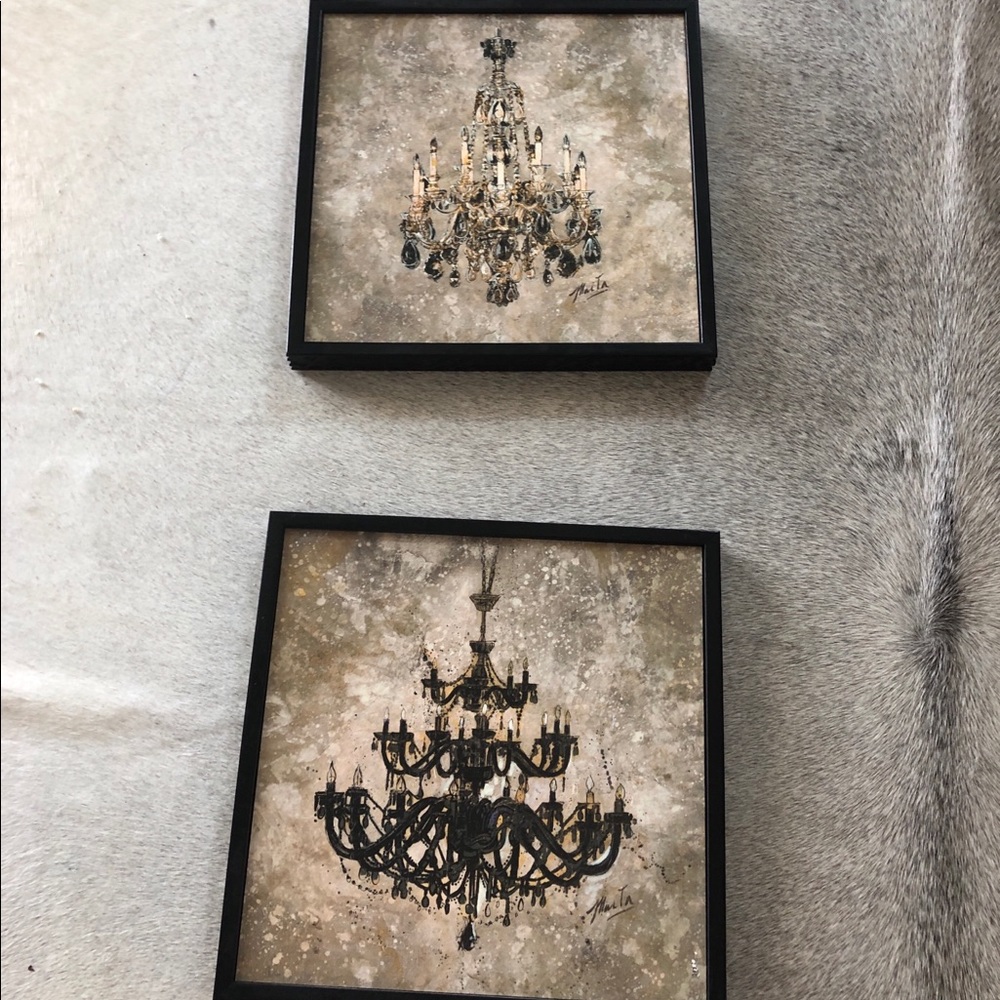Set of 2 Chandelier wall art